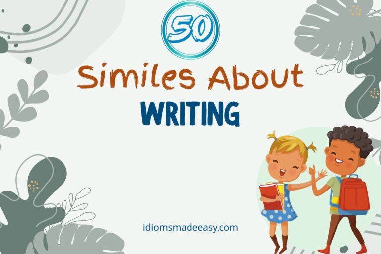 similes about writing